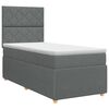 vidaXL Cama box spring com colch&atilde;o Cinzento-Escuro Individual Tecido