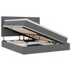 vidaXL Cama de Armazenamento LED com Colch&atilde;o Cinzento-Escuro