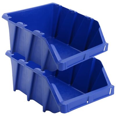 vidaXL Caixas de arrumação empilháveis 35 pcs 218x360x156 mm azul