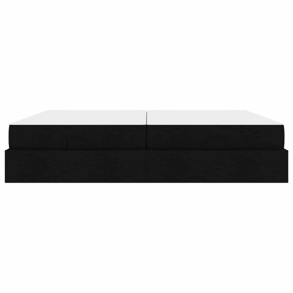 vidaXL Estrutura de cama com colch&atilde;o com colch&atilde;o 2 pcs Preto tecido
