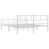 vidaXL Estrutura de cama com cabeceira e p&eacute;s 183x213 cm metal branco