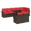 vidaXL Conjunto de Sof&aacute; de Jardim 9 unid. 8-N&uacute;mero de lugares Castanho