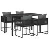 vidaXL Conjunto de Jantar para Jardim 5 pcs Preto e Anthracite
