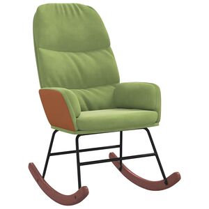 vidaXL Cadeira de baloi&ccedil;o veludo verde-claro