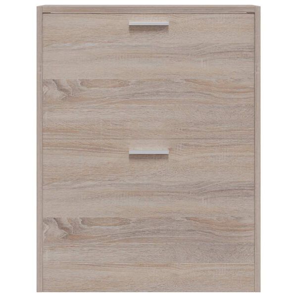 vidaXL Sapateira com 2 compartimentos em madeira, apar&ecirc;ncia carvalho