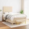vidaXL Cama boxspring com colch&atilde;o 120x190 cm tecido cor creme