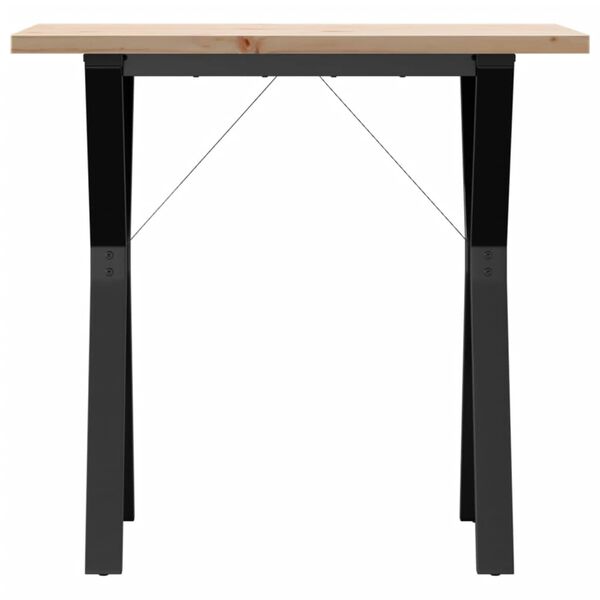 vidaXL Mesa de jantar estrutura em Y 80x50x75,5 cm pinho/a&ccedil;o