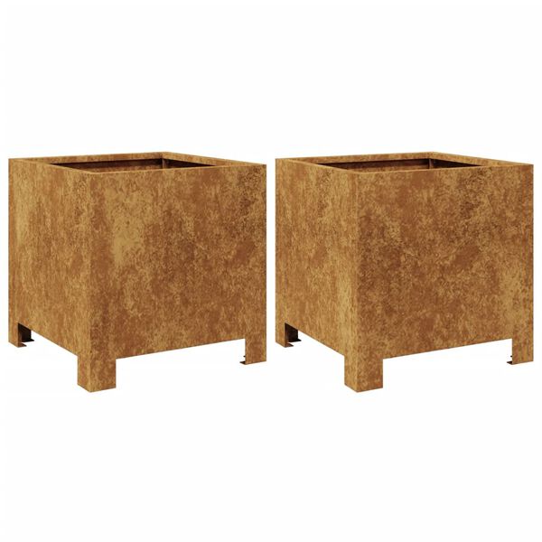 vidaXL Garden Planters 2 pcs 30x30x30 cm a&ccedil;o resistente &agrave;s intemp&eacute;ries