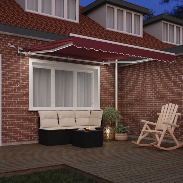 vidaXL Toldo retr&aacute;til autom&aacute;tico com luz LED 300x250 cm bord&ocirc;