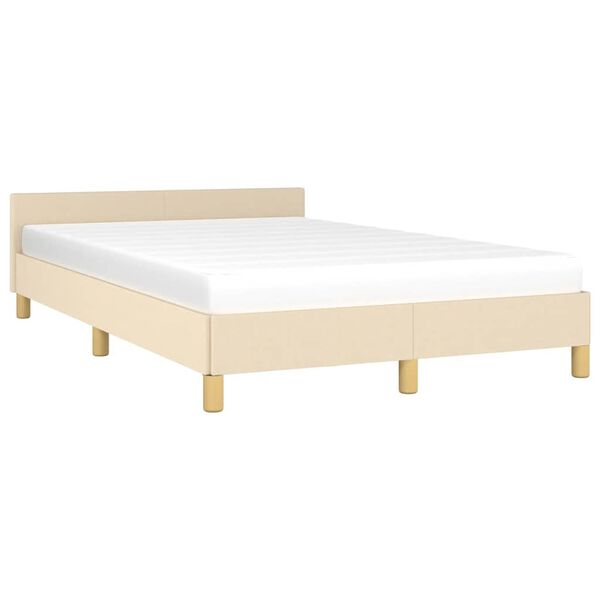 vidaXL Estrutura de cama sem colch&atilde;o 120x200 cm tecido cor creme