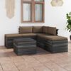 vidaXL 6 pcs conjunto lounge de paletes com almofad&otilde;es pinho maci&ccedil;o