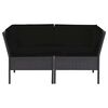 vidaXL 6 pcs conjunto lounge de jardim c/ almofad&otilde;es vime PE preto