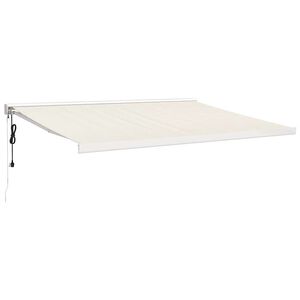 vidaXL Toldo retr&aacute;til 4x3 m tecido e alum&iacute;nio cor creme