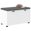 vidaXL Banco de Hall com almofada com porta Branco 80 x 46 x 46 cm