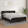 vidaXL Cama com molas/colch&atilde;o 140x190 cm couro artificial preto