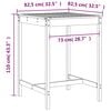 vidaXL 3 pcs conjunto de bar para jardim pinho maciço cinzento