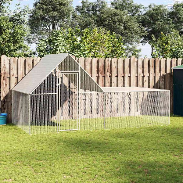 vidaXL Galinheiro 4x2x2 m a&ccedil;o galvanizado