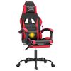 vidaXL Cadeira gaming girat&oacute;ria c/ apoio couro artific. preto/vermelho