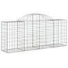 vidaXL Cestos gabi&atilde;o arqueados 2 pcs 200x50x80/100cm ferro galvanizado