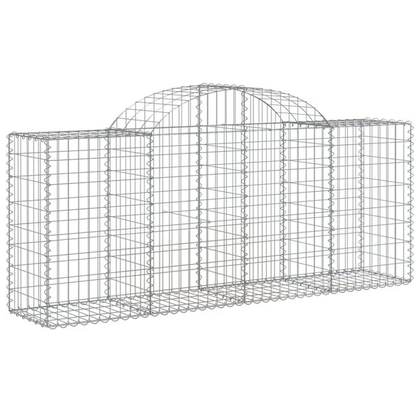vidaXL Cestos gabi&atilde;o arqueados 2 pcs 200x50x80/100cm ferro galvanizado