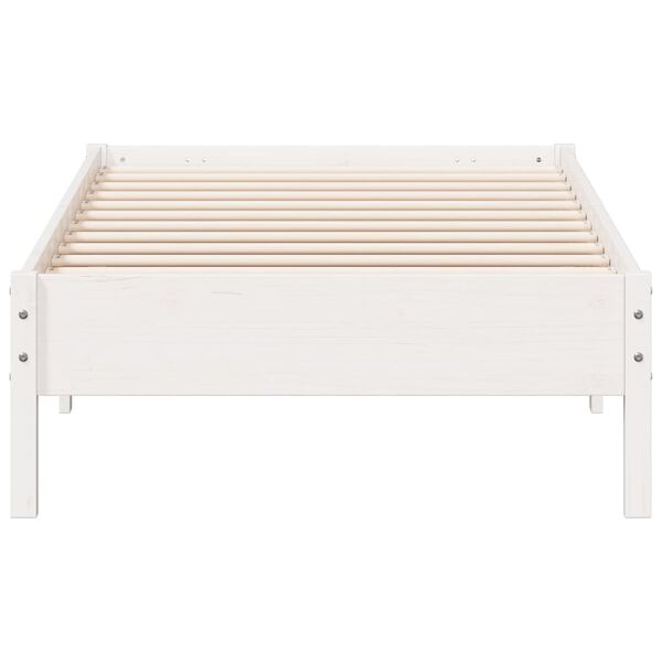 vidaXL Cama sem colch&atilde;o 90x200 cm madeira de pinho maci&ccedil;a branco