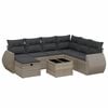 vidaXL 8 pcs conj. sof&aacute;s jardim c/ almofad&otilde;es vime PE cinzento-claro