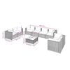 vidaXL 9 pcs conjunto lounge jardim c/ almofad&otilde;es vime PE castanho