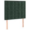 vidaXL Cabeceira de cama c/ LED veludo 80x5x118/128 cm verde-escuro