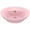 vidaXL Lavat&oacute;rio luxuoso oval 58,5x39 cm cer&acirc;mica rosa mate
