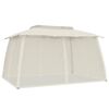 vidaXL Gazebo c/ teto duplo/paredes de malha 3,93x2,93 m a&ccedil;o creme