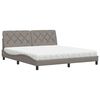 vidaXL Cama com colch&atilde;o 180x200 cm tecido castanho-acinzentado