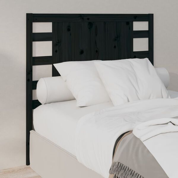 vidaXL Cabeceira de cama 96x4x100 cm pinho maci&ccedil;o preto