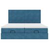 vidaXL Estrutura cama otomana colchões 180x200 cm veludo azul escuro