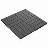 vidaXL Telha de Deck Design 3D 11 pcs Preto 30 x 30 cm WPC