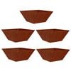 vidaXL Vaso de Jardim 5 pcs Ferro Enferrujado 35 x 35 x 15 cm