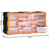 vidaXL Caixa organizadora com 22 gavetas 49x16x25,5 cm