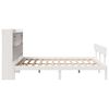 vidaXL Cama com estante sem colchão 180x200 cm pinho maciço branco