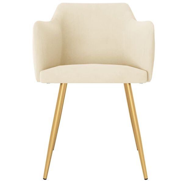 vidaXL Cadeiras de jantar 2 pcs veludo cor creme