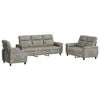 vidaXL Conjunto de Sof&aacute;s 3 pcs Cinzento-Escuro Couro Suede Sint&eacute;tico