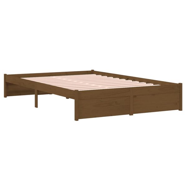 vidaXL Estrutura cama pequena de casal 120x190 cm madeira castanho-mel
