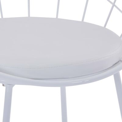 vidaXL Cadeiras jantar c/ assentos couro artificial 6 pcs aço branco