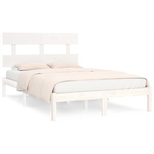 vidaXL Estrutura de cama 200x200 cm madeira maci&ccedil;a branco