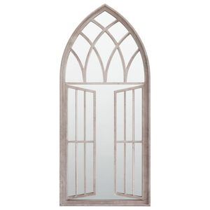 vidaXL Espelho de jardim p/ uso exterior ferro 100x45 cm cor de areia