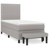 vidaXL Cama com molas/colch&atilde;o 80x200 cm tecido cinza-claro