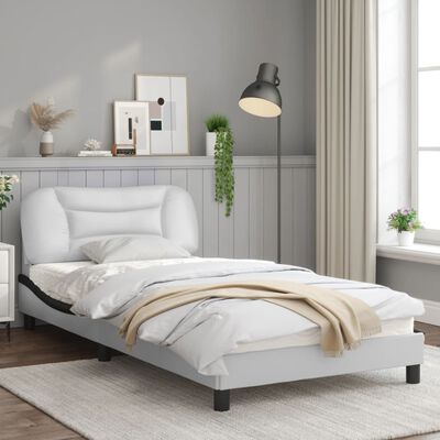 vidaXL Estrutura cama c/ cabeceira 100x200 cm couro artificial