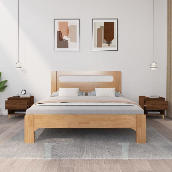 vidaXL Mesas de cabeceira 2 pcs derivados de madeira carvalho castanho