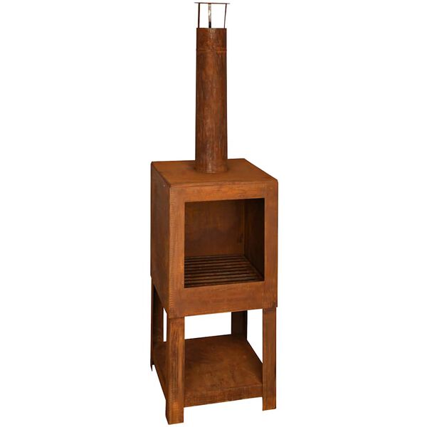 Esschert Design Lareira exterior c/ arruma&ccedil;&atilde;o p/ lenha ferrugem FF298