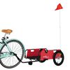 vidaXL Reboque de bicicleta tecido oxford/ferro vermelho