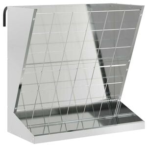 vidaXL Comedouro de Feno Prateado 71 x 33 x 70 cm A&ccedil;o Galvanizado