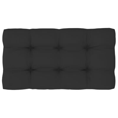 vidaXL Sofá de paletes 2 lugares com almofadões pinho impregnado preto
